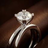 14kt Rose Gold Stella Criss Cross Solitaire Lab Diamond Ring color product image two