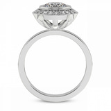 2.31 Ct Round Cut Upturned Dome Bezel Halo Lab Diamond Ring in Platinum right