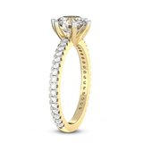 3.40 Ct Round Cut Zoey Six Prong Eternity Lab Diamond Ring in 14kt Yellow Gold left