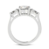 2.51 Ct Oval Cut Della Three stone Side Pear Lab Diamond Ring in 14kt White Gold right