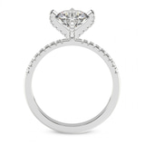 4.37 Ct MARQUISE Cut Sara Tapered Eternity Lab Diamond Ring in 14kt White Gold right