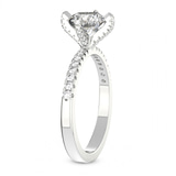 4.37 Ct MARQUISE Cut Sara Tapered Eternity Lab Diamond Ring in 14kt White Gold left