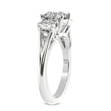 2.48 Ct Oval Cut Bethany Three Stone Side Oval Lab Diamond Ring in Platinum left