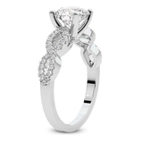 3.67 Ct Radiant Cut Lorene Twisted Shank Lab Diamond Ring in Platinum left
