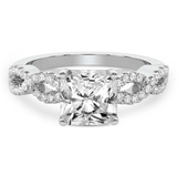 3.67 Ct Radiant Cut Lorene Twisted Shank Lab Diamond Ring in Platinum front image
