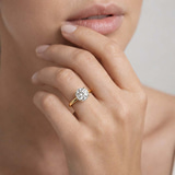 18kt Rose Gold Mildred Hidden Halo Solitaire Lab Diamond Ring model image