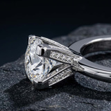 10kt White Gold Cordelia Knife Edge Solitaire Lab Diamond Ring color product image one