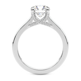 3.51 Ct Radiant Cut Agnes Criss cross Prong Solitaire 2mm Lab Diamond Ring in 14kt White Gold right