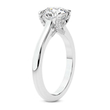 3.51 Ct Radiant Cut Agnes Criss cross Prong Solitaire 2mm Lab Diamond Ring in 14kt White Gold left