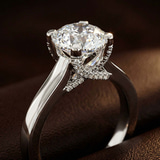 14kt Yellow Gold Agnes Criss cross Prong Solitaire 2mm Lab Diamond Ring color product image one