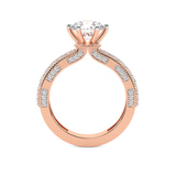 2.26 Ct Oval Cut Regalia Milgrain Lab Diamond Ring in 14kt Rose Gold right