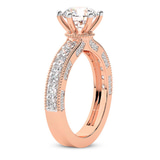 2.26 Ct Oval Cut Regalia Milgrain Lab Diamond Ring in 14kt Rose Gold left