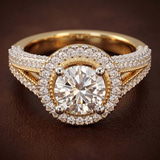 Platinum Opulenté Antique Halo Lab Diamond Ring color product image one