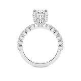 8.22 Ct OVAL Cut Caitronia Floating Side Stones Lab Diamond Ring in Platinum right
