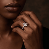 18kt Rose Gold Odyssey Hidden Halo Lab Diamond Ring model image two