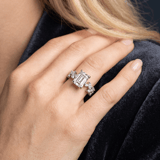 14kt White Gold Hester Petite Side Stone Lab Diamond Ring model image