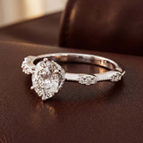 14ct White Gold Theodora Six Prong Side Stone Lab Diamond Ring color product image two