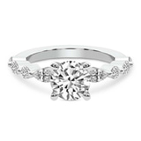 6.46 Ct Round Cut Pamela Eternity Side Stone Lab Diamond Ring in 14kt White Gold front image