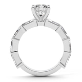 2.24 Ct MARQUISE Cut Gizele Tapered Side Stone Lab Diamond Ring in 18kt White Gold right