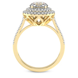 2.47 Ct Radiant Cut Arya Double Halo Lab Diamond Ring in 14kt Yellow Gold right