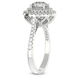3.74 Ct Round Cut Arya Double Halo Lab Diamond Ring in 14kt White Gold left