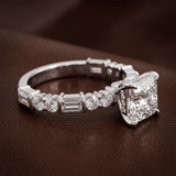 10kt White Gold Enchanted Bliss Side Stone Lab Diamond Ring color product image two