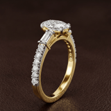 10kt Yellow Gold Opalina Charm Side Stone Lab Diamond Ring color product image one
