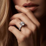 10kt White Gold Elinor Side Round Lab Diamond Ring model image