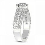 2.82 Ct Round Cut Idris Secret Halo Lab Diamond Ring in 14kt White Gold left