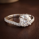 10kt Rose Gold Pave Crest Lab Diamond Ring color product image one