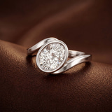 14ct Rose Gold Ava Crest Lab Diamond Ring color product image two