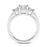 3.50 Ct Oval Cut Trilogy Three Stone Lab Diamond Ring in 14kt White Gold right