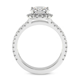 2.81 Ct Princess Cut Luna Split Shank Halo Lab Diamond Ring in 14kt White Gold right