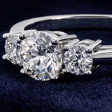 Platinum Intricacy Three stone Lab Diamond Ring color product image one