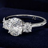Platinum Intricacy Three stone Lab Diamond Ring color product image two