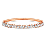 14ct Rose Gold Pear Cascade Lab Diamond Openable Bangle Bracelet (1 Ct. Tw.) front image