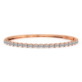 14kt Rose Gold Oval Serenity Lab Diamond Openable Bangle Bracelet (5 Ct. Tw.) front image