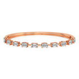 14kt Rose Gold Emerald & Oval Fusion Lab Diamond Openable Bangle Bracelet (1 Ct. Tw.) front image