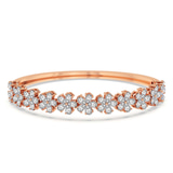 14ct Rose Gold Pear Petal Lab Diamond Openable Bangle Bracelet (4 Ct. Tw.) front image