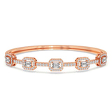 14kt Rose Gold Emerald Embrace Lab Diamond Openable Bangle Bracelet (5 Ct. Tw.) front image