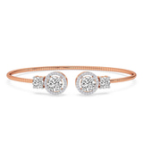 14ct Rose Gold Seren Halo Flexi Lab Diamond Bangle Bracelet (3 Ct. Tw.) front image
