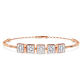14kt Rose Gold Nova Square Lab Diamond openable bracelet (4 Ct. Tw.) front image
