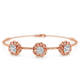 14kt Rose Gold Spiral Eleve Round Lab Diamond openable bracelet (2 Ct. Tw.) front image