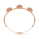 14kt Rose Gold Spiral Eleve Round Lab Diamond openable bracelet (2 Ct. Tw.) left