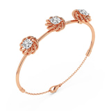 14kt Rose Gold Spiral Eleve Round Lab Diamond openable bracelet (2 Ct. Tw.) right