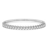 14ct White Gold Pear Cascade Lab Diamond Openable Bangle Bracelet (1 Ct. Tw.) front image