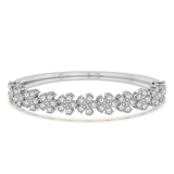 14kt White Gold Pear Petal Lab Diamond Openable Bangle Bracelet (1 Ct. Tw.) front image