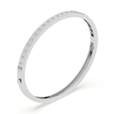 14ct White Gold Round Glow Classic Lab Diamond Openable Bangle Bracelet (2 Ct. Tw.) right