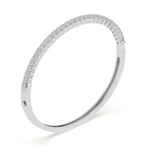 14kt White Gold Round Embrace Lab Diamond Openable Bangle Bracelet (2 Ct. Tw.) right