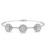 14ct White Gold Spiral Eleve Round Lab Diamond openable bracelet (1 Ct. Tw.) front image